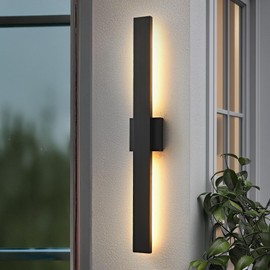 Black Long Outdoor Wall Lights Modern Exterior Lighting Fixtures 31.5 Inch Outdoor Wall Sconce LED 3000K IP65 Waterproof Wall Mount Outside Lights for House Garage Front Door Patio 1Pack