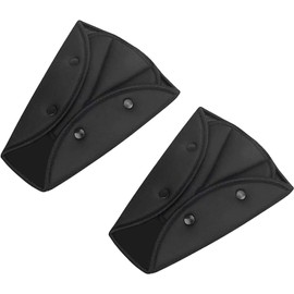 2 Pack Seat Belt Adjuster, Triangle Seat Belt Adjuster for Short Adults, Car Safety Belt Adjuster Cover Pad Strap (Black)
