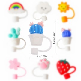 THJOPOKEEL 8 Piezas Fundas de pajita para popotes reutilizables, Cubiertas de punta de pajita, Cubierta de pajita, Cubierta protectora de pajita