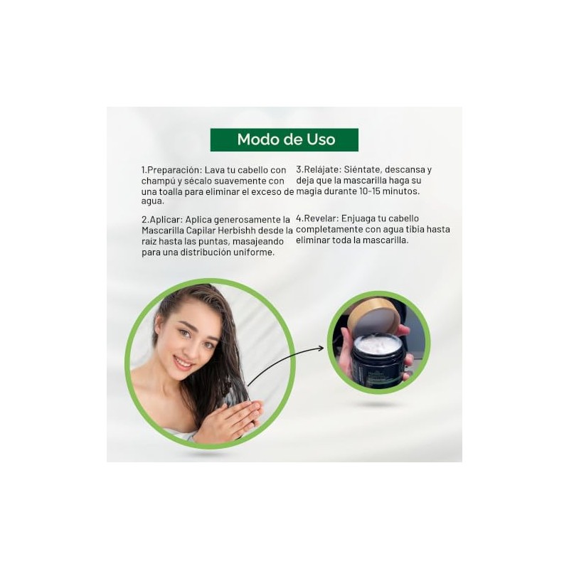Mascarilla para Cabello Herbishh con Aceite de Argán y Queratina,