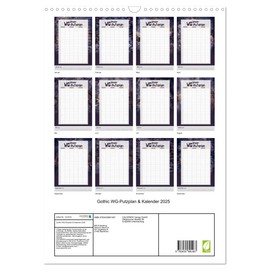 Gothic WG-Putzplan & Kalender 2025 (Wandkalender 2025 DIN A3 hoch), CALVENDO Monatskalender [Calendar] MD-Publishing