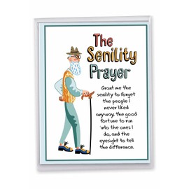 NobleWorks - Big Funny Birthday Greeting Card 8.5 x 11 Inch with Envelope (1 Pack) Large Jumbo Bday Man's Senility Prayer J9348BDG