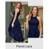 Dressystar Women Halter Lace Wedding Guest Dress Hi-Lo Cocktail Party
