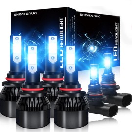 SHENKENUO For Chevy Silverado 1500 2500 HD 2003-2006 LED Headlight + Fog Light Bulbs 8000K