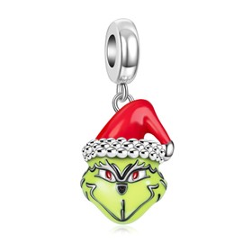 Doyafer 925 Sterling Silver Christmas Monster Pendant Charm For Women Bracelet, Holiday Birthday Gifts For Friends And Family, Diy Bracelet Charm Jewelry