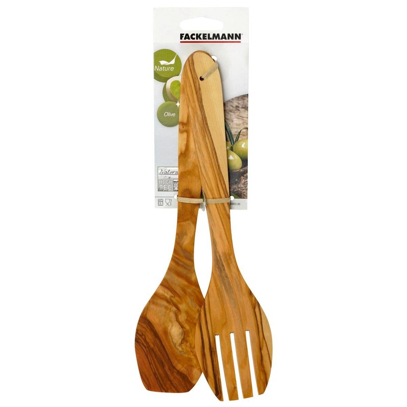 Fackelmann 30855 Salad Cutlery Olive Wood Dishwasher Safe 30 cm
