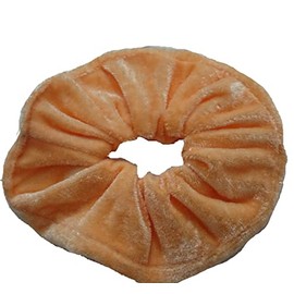 Aadya® Pair of Extra Large (15CM) Velvet Hair SCRUNCHIES Elastic Scrunchy Hair BOBBLES (Peach)