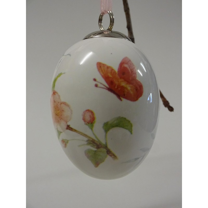 Set of 3 Easter Eggs Easter Decoration Ceramic with Flowers