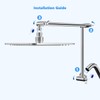18'' Shower Head Extension Arm, Anti-Leak Adjustable Shower Arm Extender