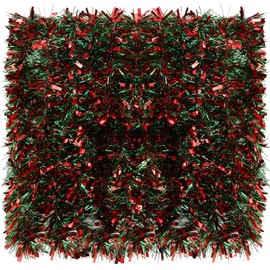 Syhood 8 guirnaldas de oropel de Navidad de 52.5 pies, guirnalda metálica de oropel para colgar, guirnalda de oropel brillante, decoración de árbol de Navidad para suministros de Navidad (rojo mezclado, verde)