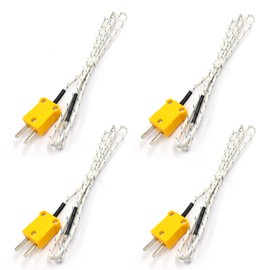 Yandong Thermocouple Probe, K Type Thermocouple Thermometer Connection Line, Temperature Measurement Sensor, K Type Sensor Probe, Fork Terminal, Temperature Range -50°C to 400°C, Strong Fiber, Internal Insulation, For Thermocouple Sensors & Meters, Solar