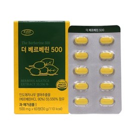 Evergreen The Berberine HCL 500 Indian barberry fruit extract, 60 tablets, 1 month supply / 에버그린 더 베르베린 HCL 500 인도산 매자나무 열매추출물 60정 1개월분