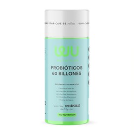 WU Nutrition PROBIÓTICOS 60 Billones | Simbióticos con Prebióticos e Inulina de Agave | Lactobacillus Rhamnosus y Acidophilus para Salud Intestinal y 