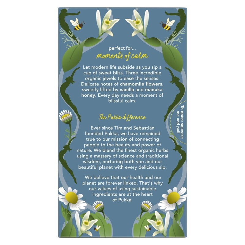 Pukka Chamomile, Vanilla & Manuka Honey Herbal Tea, Caffeine-Free, Fair