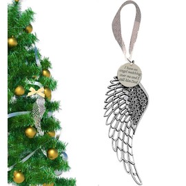 LYPER Angel Wings Ornament, I Have an Angel Watching Over Me and I Call Him Someone Ornament Loss of Loved One Xmas Tree Memorial Gifts, Angel Wing Charm Pendant Easter Decor Souvenir Gift (Dad)