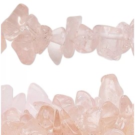 Platinum Rose Pink Quartz 2-12mm Medium Chip Beads with 0.5-1.5mm Hole 34" Strand