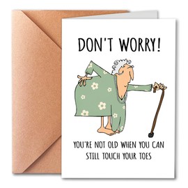 PTRUKD Humorous Older Women Birthday Greeting Card, Funny Getting Older Card for Friends & Family, Blank Inside, 5x7 inches