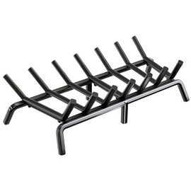 IDZO Solid Steel Fireplace Grate 30 Inch, Upgraded Fireplace Log Grate with Extra Leg for Sturdy Stand & Better Air Flow, Quick Assembly Bar Fire Grates for Indoor & Outdoor