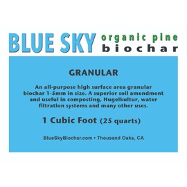 Blue Sky Biochar Organic Pine Biochar Granular one cubic foot (25 quarts)
