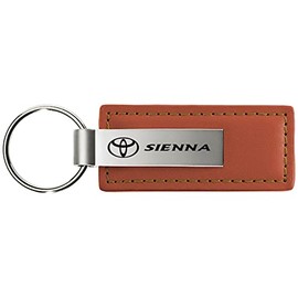 Au-TOMOTIVE GOLD Rectangular Leather Key Chain for Toyota Sienna (Brown)