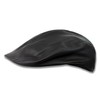 SFTC Oiled Leather Newsboy Hat (Medium/Large, Black)