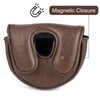 Golf Mallet Putter Covers, Magnetic Closure Brown Premium Leather Mallet