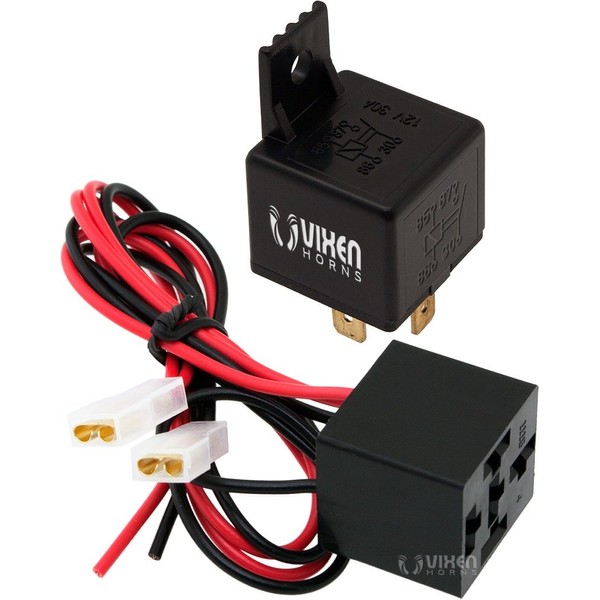 Vixen Horns 4-PIN Horn Relay 30A/12V with 4-PIN Pre-Wired Quick Connect Relay Plug/Socket VXK7801