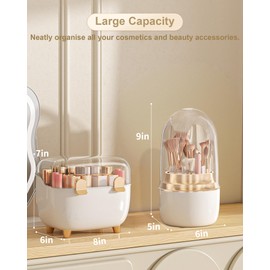 Anylady Lipstick Organizer For Vanity, Detachable Perfume Organizer (Thicken Upgraded), Lipstick Holder With Cover, Cosmetic Organizer (White)