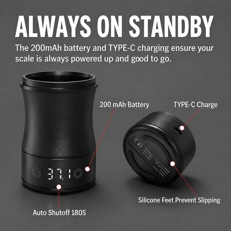 Magnetic Mini Coffee Scale Rechargeable & Dosing Cup Set for