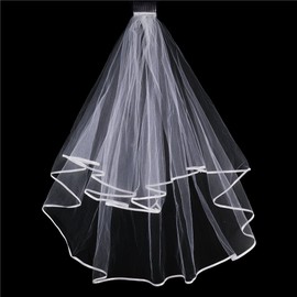 DECORA Bride to Be Bachelorette Veil Lace Sash with Ribbon Edge and Comb for Bachelorette Party Bridal Shower