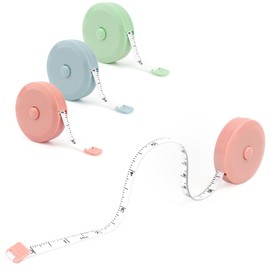 3pcs Retractable Tailor Tape,Sewing Measuring Tape,Retractable Sewing Fabric Tailors Tapes,Dual Sided Body Waist Measuring Soft Tapes(3 Colors)