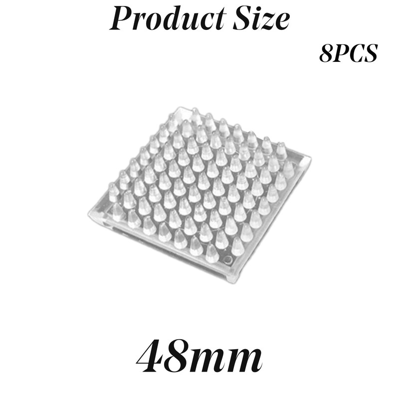 8 PCS Transparent Spiked Caster Cups Square Spiked Carpet Protectors