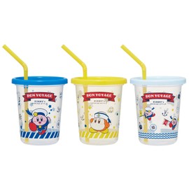 Skater SIH3ST-A Tumbler with Straw, 3 Pieces, 11.8 fl oz (320 ml), Kirby Voyage, Made in Japan