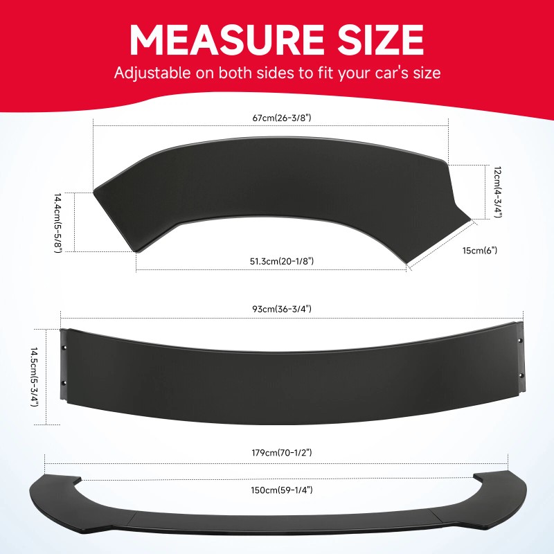 Dreamizer For VW Volkswagen Passat Sedan Gloss Black Front Bumper