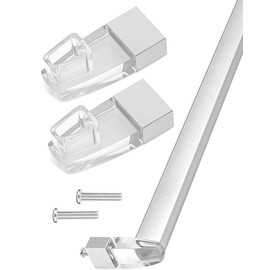 IWIWE 30" Long Chrome Framed Sliding Shower Door Towel Bar Kit - Clear Acrylic Brackets with Bright Chrome Sleeve, Replacement for Alumax/Basco Framed Sliding Glass Shower Door Towel Rod
