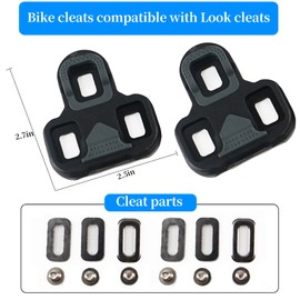 XZEIT KEO Bicycle Cleats Compatible with Look Cleats (4.5° Degrees), Bicycle Shoe Plates Compatible, Indoor Outdoor Cycling Road Bike Shoe Plates for Men and Women Clipless and Cycling Shoes (Dark