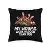 Worm Composting Bin Vermicomposting Composter Worm Farming Throw Pillow