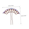 Ipetboom Purple Flower Hairpin Stick for Hair Elegant Bridal Wedding