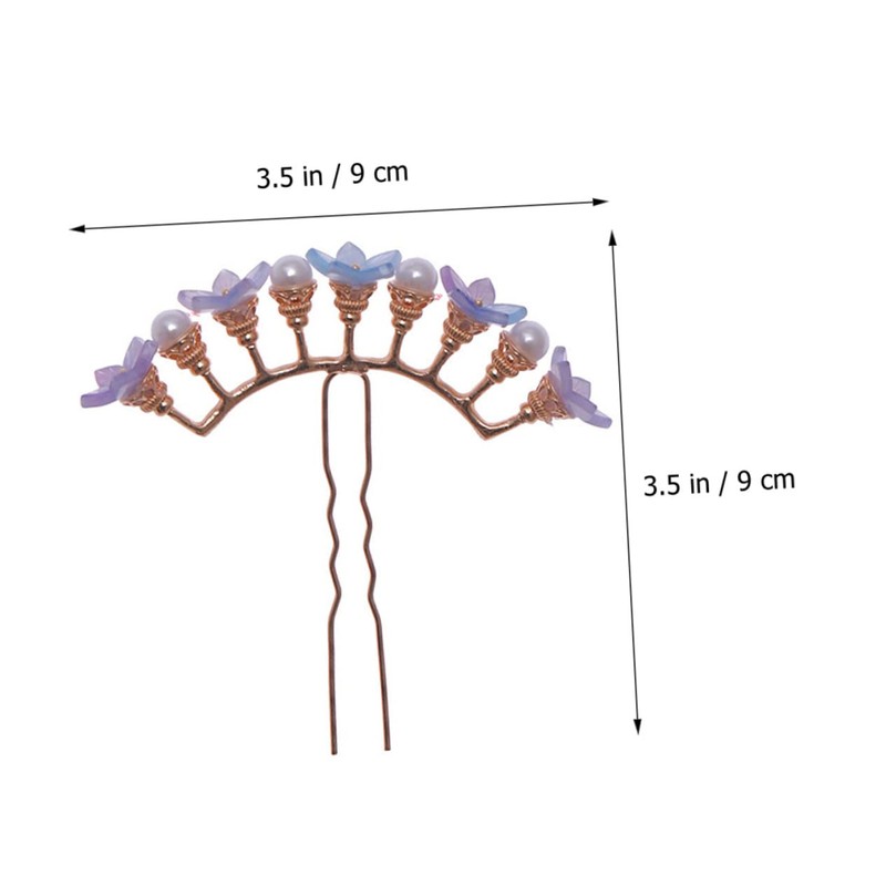 Ipetboom Purple Flower Hairpin Stick for Hair Elegant Bridal Wedding