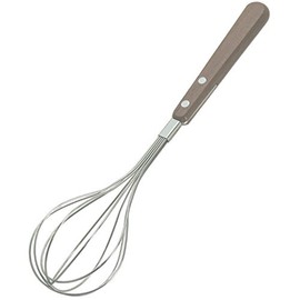 Nagao Wooden Handle Luna Whisk, Stainless Steel, Made in Japan