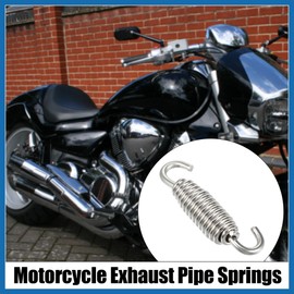 A ABSOPRO 6 Pcs 55mm 2.17" Motorcycle Muffler Exhaust Pipe Spring Universal Stainless Steel Silver Tone Item Replacement