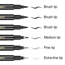Calligraphy Pens Calligraphy set for Beginners Brush Pens - APOGO 6 Pack Caligraphy Beginners set Caligraphy Pens for Writing, Calligraphy Book, Bullet Journal Accessories, Black Pen Art Writing pens