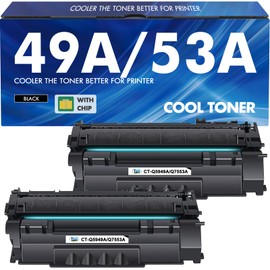 49A Q5949A 1320 Toner Cartridge Black 2-Pack Compatible Replacement for HP 49A 49X 53A 53X Q5949A Q5949X Q7553A Q7553X for HP 1320 1320n 1320tn P2015 P2015dn 1160 3390 3392 P2014 P2015d Printer Ink