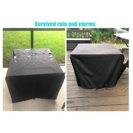 Broilmann Gas Firepit Cover Square 31x31x24inch, Air Conditioner Cover, Propane Fire Pit Cover, Fire Table Cover Fit 30x30 Firepit, 28x28 Firepit and Others