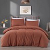 Chezmoi Collection Solid Terracotta 100% Cotton Duvet Cover Set Queen