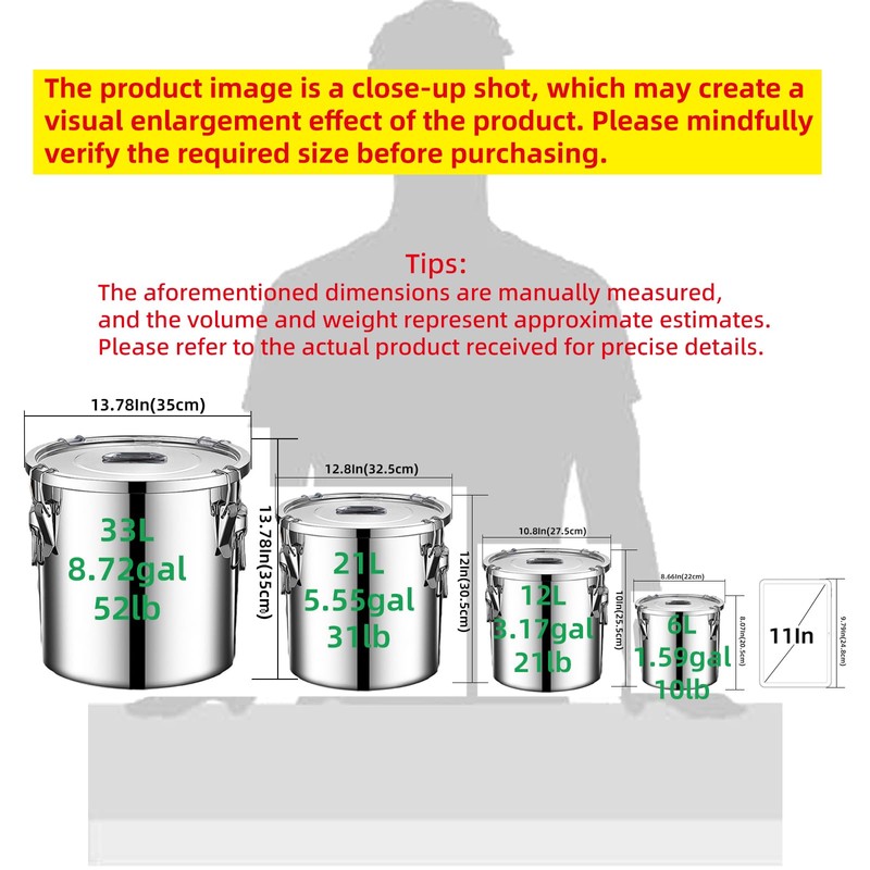 Verdeho stainless steel food storage containers with lids lock clips