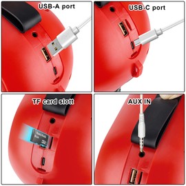 Bluetooth Speaker for Milwaukee M18 18V Battery, Cordless Milwaukee Speaker with LED Light for Jobsite Camping Party (Tool Only)