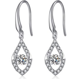 Diamond Dangle Earrings Dangle Drop Earrings for Women Sterling Silver Dangle Earrings CZ Diamond Dangling Earrings Dancing Diamond Earrings Fake Floating Diamond Earrings Jiahanzb