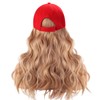 IEBIYO Hat Wig Blonde Baseball Cap with Wavy Hair for