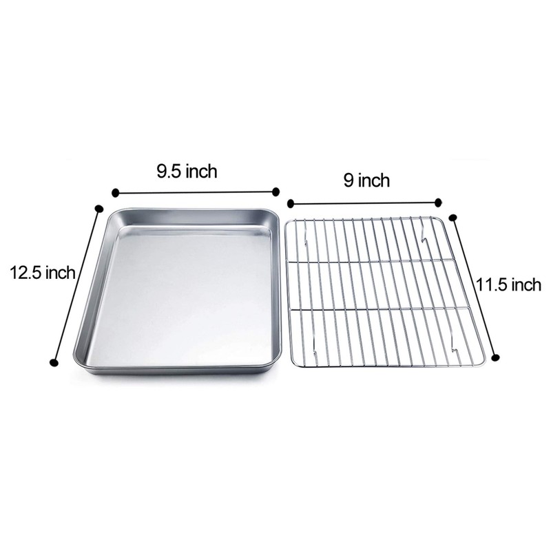 TeamFar Baking Tray and Rack Set, Stainless Steel Baking Pan